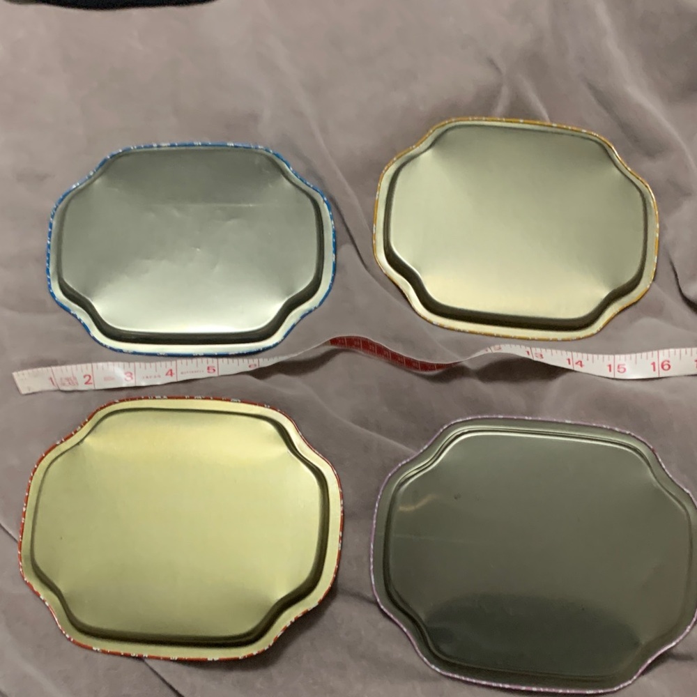Set of 4 Farm Animal Melamine Serving Trays in Blue, Yellow, Red & Lavender - Picture 2 of 4